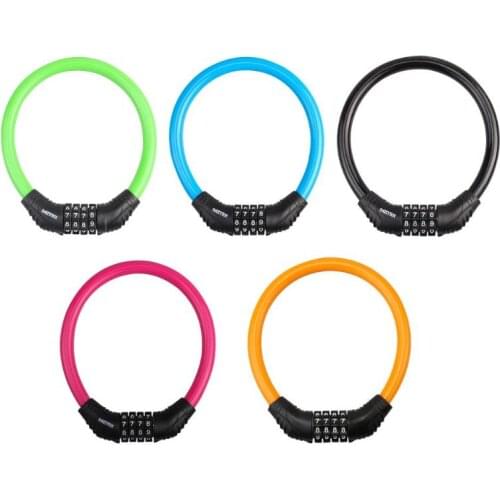 4-Digit Password Bicycle Code Lock Mountain Bike Portable Security Anti-theft Cable Lock Steel Wire Lock Bicycle Accessories