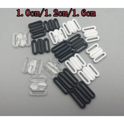 Plastic Bikini Clasp Bra Strap buckles Closure Sewing Clip Swimwear Lingerie Hook 10mm 12mm 16mm white black clear 100sets/lots
