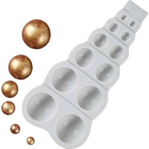 Large and small semicircle pearl silicone mold semicircle chocolate candy biscuit mold cake decoration tool