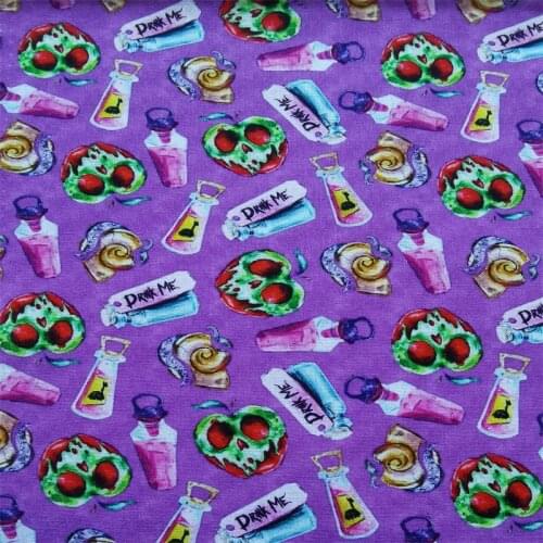 Bottle Drink Strawberry Print 100% Cotton Fabric for Girl Clothes Bedding Set Hometextile Cushion Cover Backpack DIY