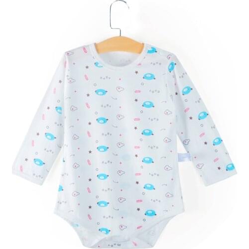 Baby romper suit summer thin bamboo fiber children long triangle dress baby climb clothes for men and women bag fart