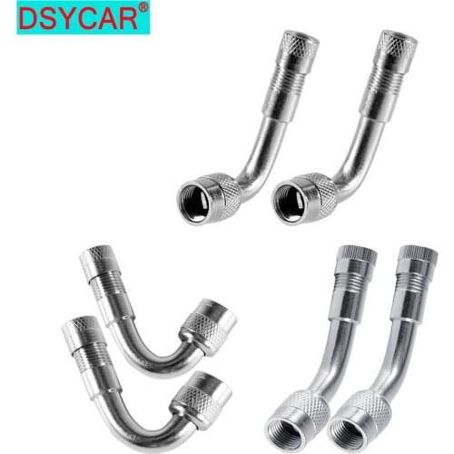 DSYCAR 10Pcs/Lot 45/90/135 Degree Oblique Tire Tyre Copper Nickel Plated Stem Extension Adaptor Suitable Automobile Motorcycle