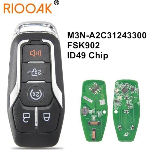 FSK902 M3N-A2C31243300 ID49 Hitag Promixity Smart Key Car Remote Key For Ford Fusion Explorer edge Mustang 2013-2017
