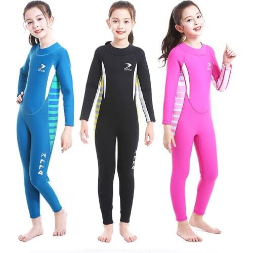2.5MM Wetsuit for girls diving suit thick Cold-proof Sun-proof wetsuit one-piece set children Surfing snorkeling swimwear
