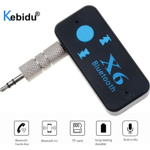 Handsfree Bluetooth Car Kit 3.5mm Aux Jack Bluetooth Receiver 4.1 Adapter Support TF Card Audio MP3 Music for Speakers Headphone