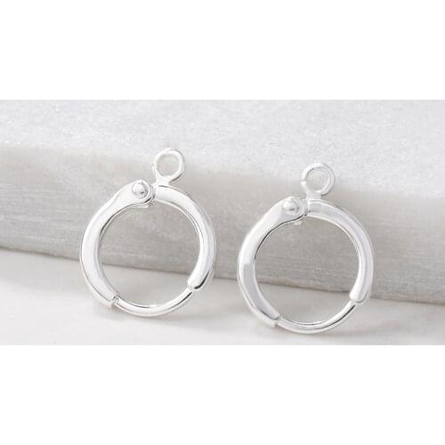 Mibrow 6PCS 11x15MM Gold Silver Color Copper Round Earrings Hoop Earring Clips High Quality for DIY Jewelry Making Findings