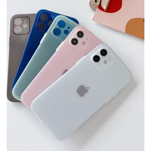 6Colors Soft Ultra Thin Matte TPU Case For iPhone X XR XS 11 12 Mini Pro Max Translucent Shockproof Liquid Silicone Phone Cover