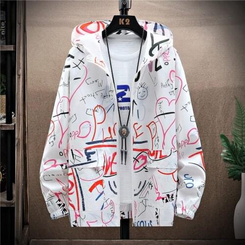 New Spring and summer new sun proof jacket mens Hoodie loose fit casual leather Hoodie Green Red Size 4XL