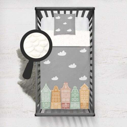 Kids Minky Blanket Super Soft and Warm Blankets Children for Couch and Bed House Yellow Orange Cloud Model 1337