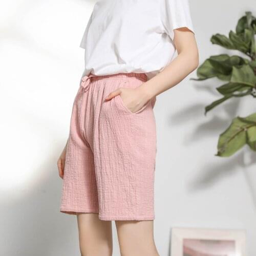 Fdfklak Couple Pajamas Summer New Cotton Linen Shorts Casual Men And Women Home Pants Pyjama Trousers Bottoms Sleepwear