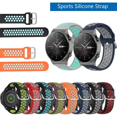 20mm 22mm Sport Silicone Breathable Strap For Huawei Watch GT 2 2e GT2 Pro Honor MagicWatch Replacement Watchbands