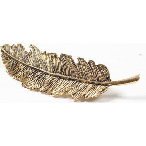 Alloy Feather Hairpin Tree Leaves Side Hair Clip Women Vintage Hairgrip Antique Spring Ponytail Jewelry Hair Accessories