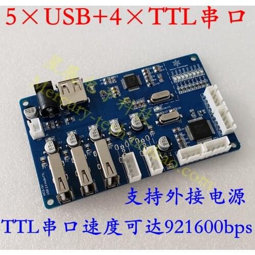USB to 4 TTL Serial Port USB HUB Hub 5 Interface Divider COM Port UART Support 1Mbps