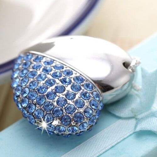 Blue Heart Jewelry USB Flash Drive 64GB 2TB Pen Drive 8GB 1TB Pendrive 32GB 16GB Creativo Memory Stick Disk Key Gadget Gift 2.0