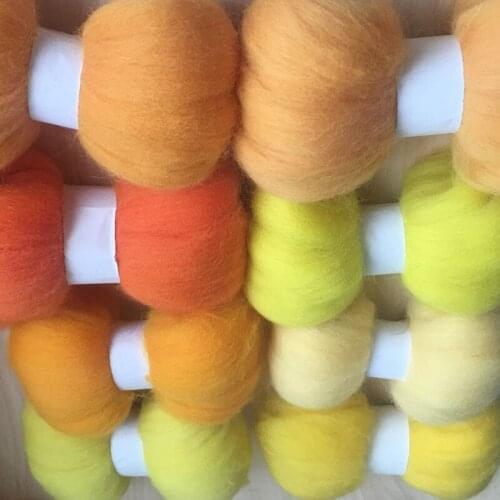 Wfpfbec DIY 70s roving needle felting merino wool felt%20100%25%20wool 10g/8pcs/lot