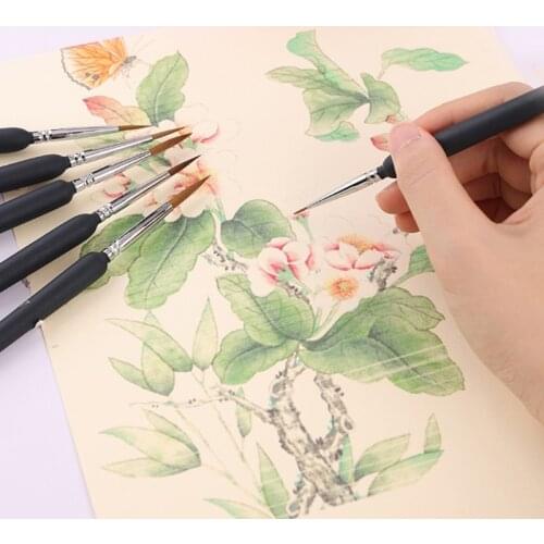 10 Pcs Hook Line Pens Wolf Hair Brushes Set for Detail Art Liner Painting Miniatures Acrylic Watercolor Oil Gouache Drawing Pen
