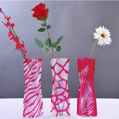 1500pcs Eco-friendly Foldable Folding Flower PVC Durable Vase Home Wedding Party Easy to Store 27 x 12cm ZA5563