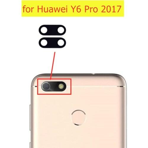 2pcs/lot for Huawei Y6 Pro 2017 Back Camera Glass Lens Main Rear Camera Lens with Glue Repair Spare Parts