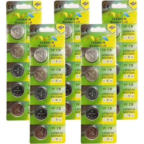 25pcs 3V Original cr2032 CR 2032 Button Cell Batteries 3V Coin Lithium Battery For Watch Remote Control Calculator cr2032