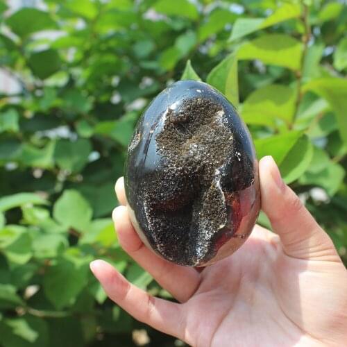 410g Natural curvature of the furnishing articles Turtle grain stone egg Ball Septarian nodule Fossil Crystal Healing quartz 18
