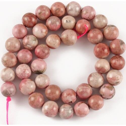 Natural Genuine Pink Rhodochrosite Stone Beads For Jewelry Making Loose Spacer Beaded Diy Bracelet Necklace 15"Inch 6 8 10 12mm