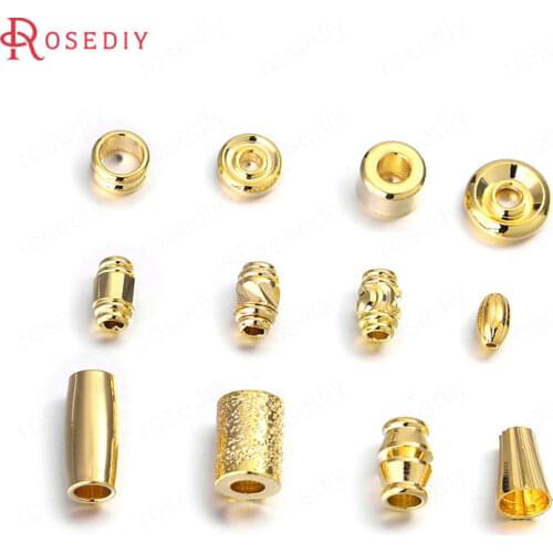 C699)20 pieces 24K Gold Color Brass Spacer Bracelet Beads High Quality Diy Jewelry Findings Accessories