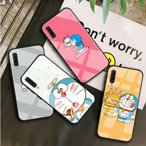 Doraemon Tempered Glass Case For Samsung Galaxy A10S A10E A20S A20E A30S A40 A50S A60 A70 A80 A90 A6 A7 A8 Shell