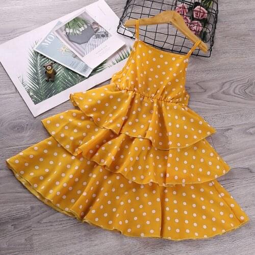 Children Clothing 2021 Summer New Girl Dress Western Style Polka Dot Sleeveless Princess Dress Baby Kids Clothes Dress For Girls