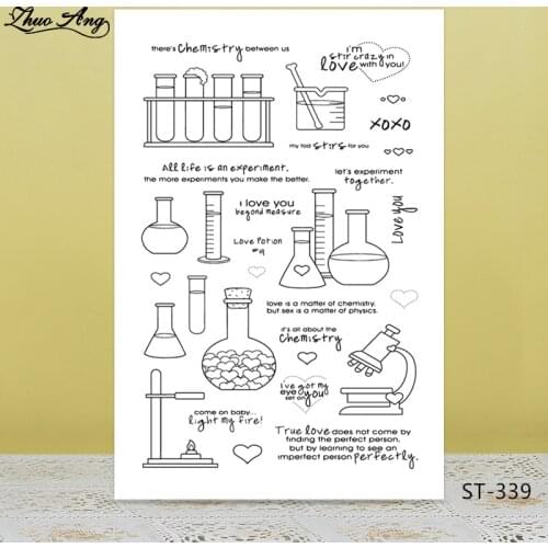 ZhuoAng Chemical Instrument Beaker Microscope Clear Stamps For DIY Scrapbooking/Card Making/Album Decorative Silicon Stamp Craft