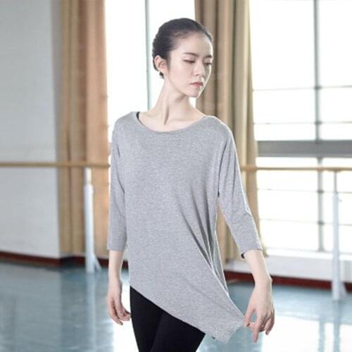 Summer Modal Long Sleeve Modern Dance T Shirt Professional Ballet Tops for Women Ballroom Yoga Tango Wear