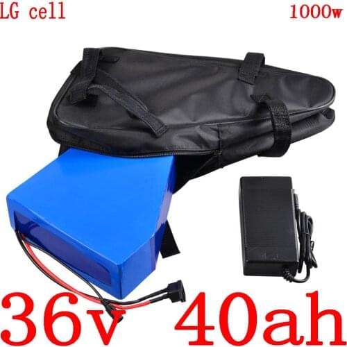 36V 500W 1000W 1500W lithium battery 36V 40AH electric bike battery 36v 40ah lithium ion battery use LG cell with 5A charger