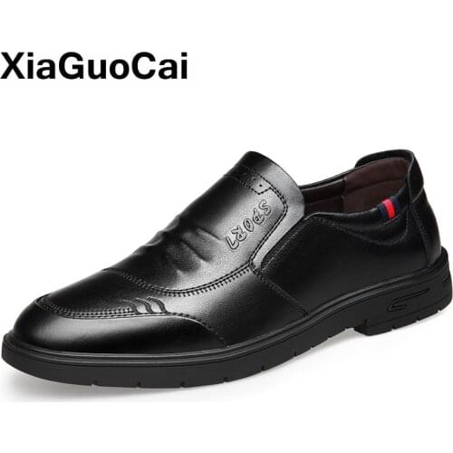 Spring Autumn Men Shoes Luxury Business Leather Dress Shoes Solid Flat Slip-on Male Footwear British High Quality Loafers 2021