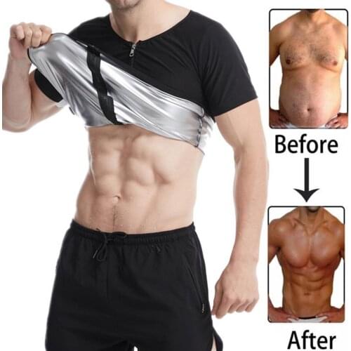 Men Shapewear Elastic Sweat-wicking Polyester Slimming Athletic Shirt for Sport Sweat-wicking Zipper Breathable Men Shapewear