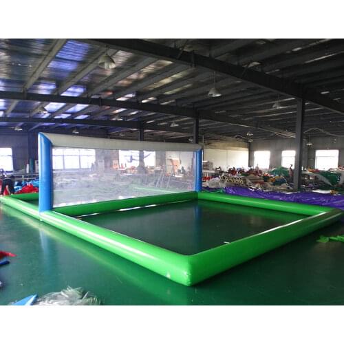 Factory direct water playground inflatable bouncy volleyball game 0.7mm PVC mesh cloth