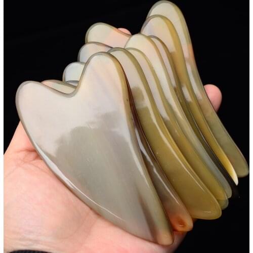 Natural Horn Gouache Scraper Face Gua Sha Massage Tools For Body Meridian Scrapping Facial Lifting Slimming Skin Detox Beauty