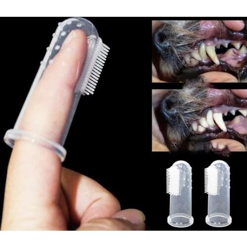 New Pet Finger Toothbrush Teddy Dog Brush Bad Breath Tartar Teeth Care Dog Cat Cleaning Supplies Soft Tooth Brush Tool