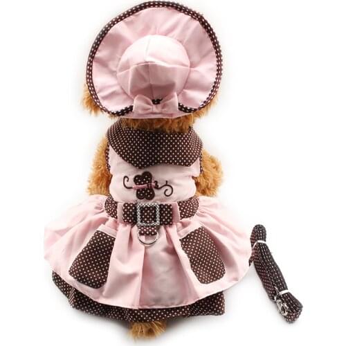 Armi store Butterfly Pattern Dog Dresses Dogs Princess Dress 6071052 Pet Puppy Supplies ( Dress + Hat + Panties + Leash = 1set
