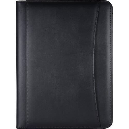 A4 PU Folder Bag Portfolio Padfolio Folder Document Case Leather Multifunctional Business Organizer with Business Card Holder