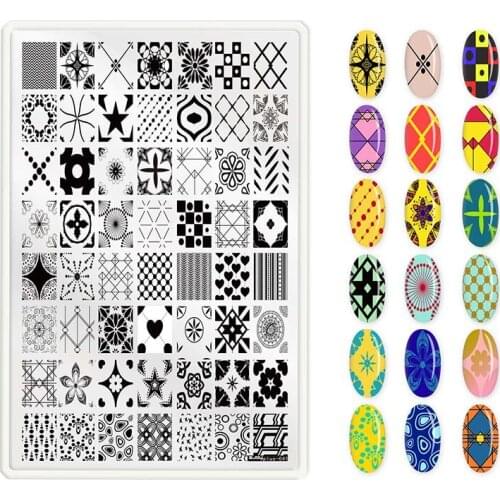 1PC Nail Stamping Plates Geometry Flowers Flying Butterfly Pattern Nail Art DIY Nail Image Plate Stencil Accessories Tools