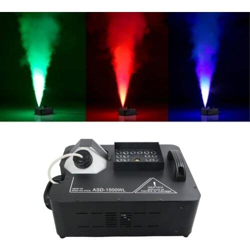 Remote 7CH DMX RGB 1500W Fog Smoke Thrower Machine Colorful Firework Mist Fogger For Disco Bar DJ Party Beam Stage Lights Show