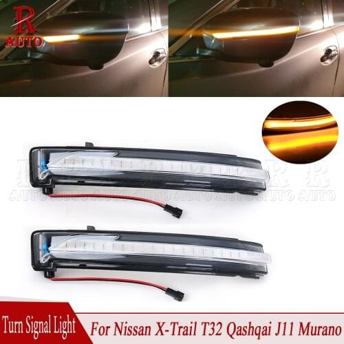R-Auto LED Dynamic Turn Signal Light Rear Mirror Sequential Indicator Lamp For Nissan X-Trail T32 Qashqai J11 Murano Z52