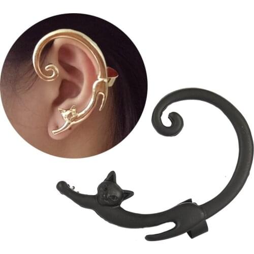 Cute Cat Ear Hook Stud Earrings Trendy Personalized Style Three-Dimensional Ear Bone Hook Earrings Fashion Jewelry Gifts