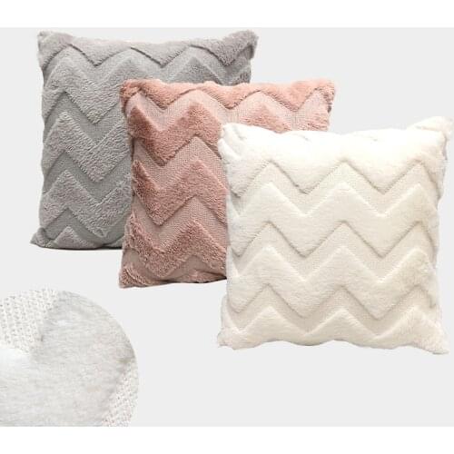 Nordic Posh Soft Plush Fur Fleece Pillow Cover Square Room Decorative Cushion Cover Throw for Home Goods Pillowcase 45X45 Cm