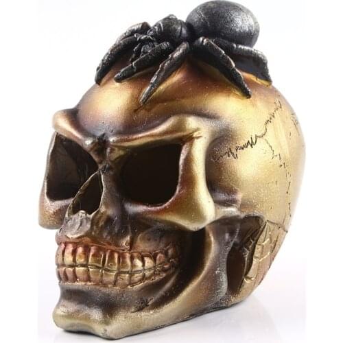 Resin Craft Skull Statues For Decoration Horror Home Decoration Accessories Creative Skull Sculpture Office Decoration Replica