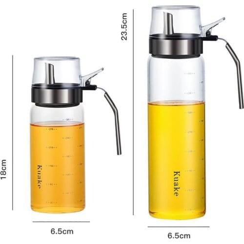 Justdolife 300ml /500ml Large Vinegar Olive Oil Dispenser Bottle Condiment Container Leakproof Vinegar Glass Cruet