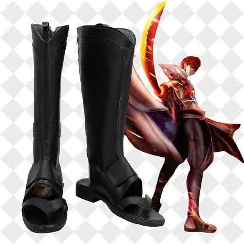 Fate Grand Order Senji Muramasa Cosplay Boots Black Leather Shoes Custom Made