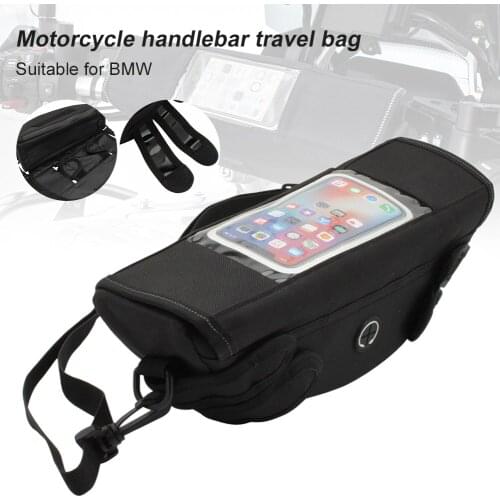 Motorcycle Handlebar Bag with Clear Phone Pouch Waterproof Travel Bag for BMW F750GS F850GS R1200GS ADV F700GS 800GS R1250GS