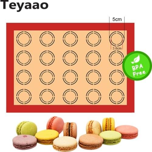 Teyaao Non-Stick Silicone Baking mat silicone oven mat Rolling Dough Mat for Cake Cookie Macaron mat