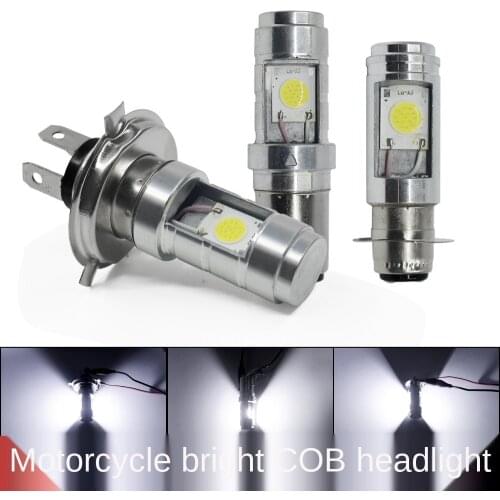 Spot Supply Bright Motorcycle Modified LED Headlight Cob Bulb P15d BA20d H4 Electric Motor Cars' Headlights