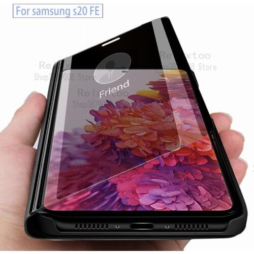 Samsun s20 fe case smart mirror flip cases for samsung galaxy s20 fe s 20 fe s20fe s20 fan endition 5g 2020 6.5'' stand cover